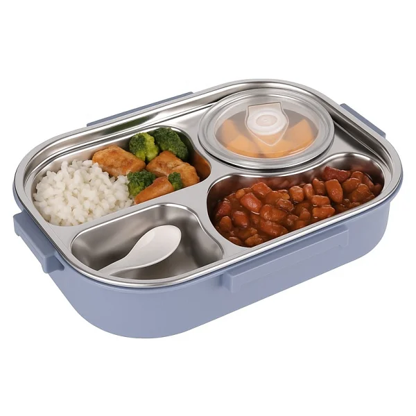 Relaxion Üç Bölmeli, Paslanmaz Çelik, Lila Yemek Saklama Ve Taşıma Kabı/Kutusu 1000 Ml. (465) - Görsel 6