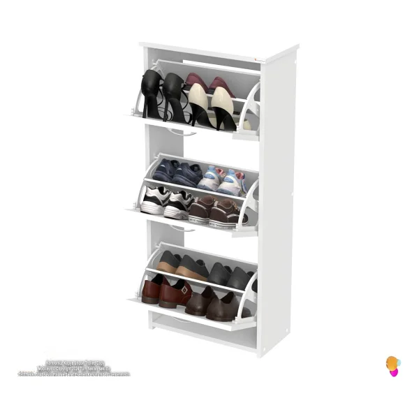 Modilayn West Asma Kapı Önü 52x116x26 Cm'lik 3 Düşer Kapak 6 Göz Bölmeli Ayakkabılık - Görsel 5