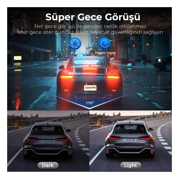 Azdome V600 Full HD Ön Ve Arka Araç Kamerası Seti - Görsel 7