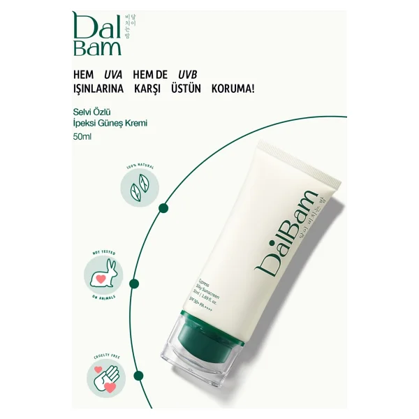 Dalbam Yüz Güneş Kremi Spf50 50ml Su Bazlı Yüksek Koruma, Nemlendirici Selvi Özü Ve Eksozom (Kore) - Görsel 8