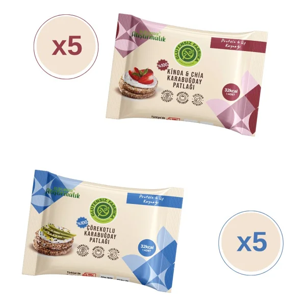Glutensiz Fabrika Karabuğday Patlağı Karma (10 Paket) (Glütensiz & Vegan) - 24 Gr - Görsel 6
