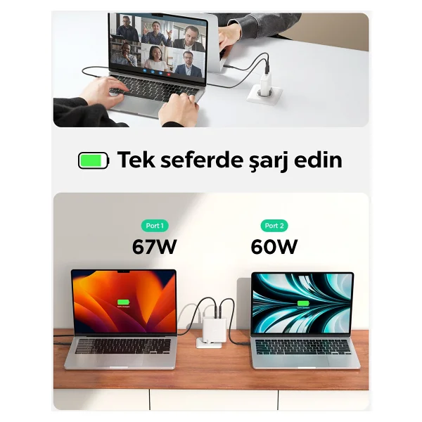 Spigen Ach06033 140 W Type-C Hızlı Şarj Adaptörü - Görsel 2