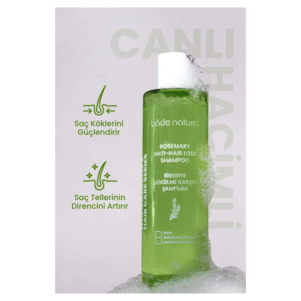 Bade Natural Biberiye Keratin Kolajen Complex Dökülme Karşıtı 250 Ml Şampuan - Görsel 4