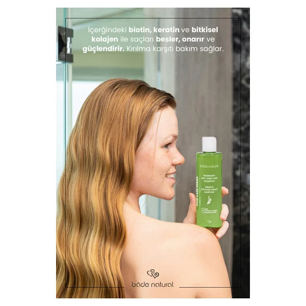 Bade Natural Biberiye Keratin Kolajen Complex Dökülme Karşıtı 250 Ml Şampuan - Görsel 5