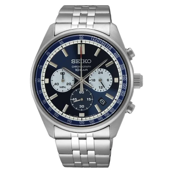 Seiko Ssb427 Gümüş-Mavi Erkek Kol Saati - Görsel 5