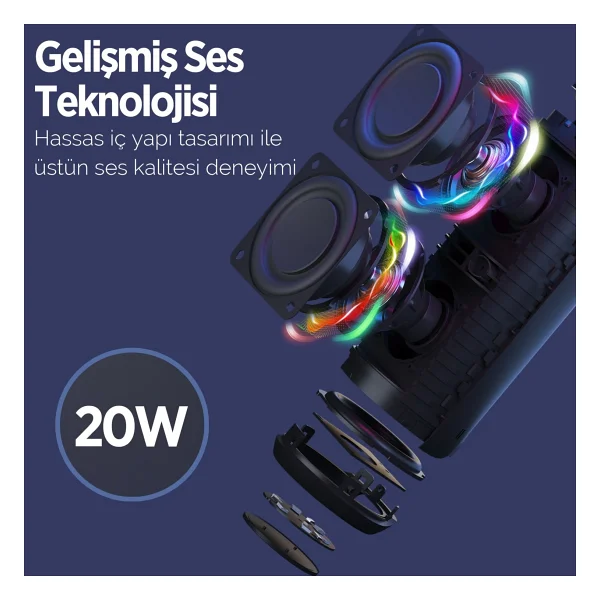 Nowgo F6 Gri Bluetooth Hoparlör - Görsel 4