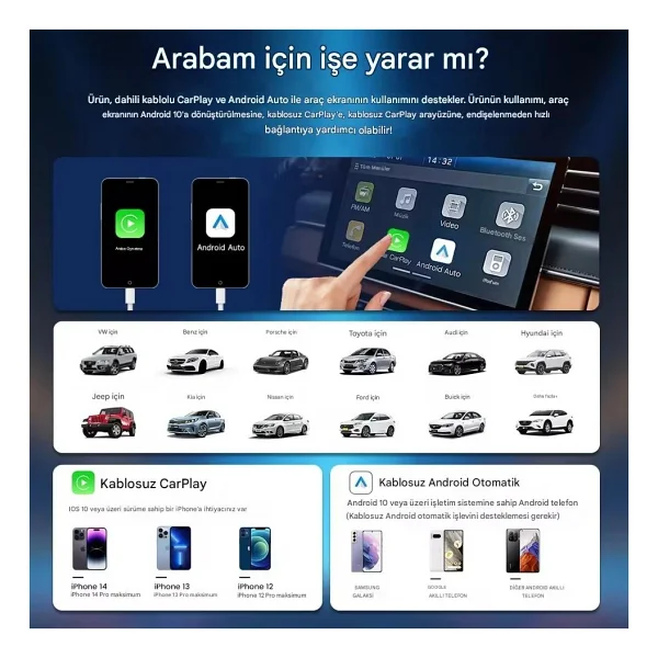 Carlinkit Tbox Lite S Kablosuz Carplay Smartbox - Görsel 2