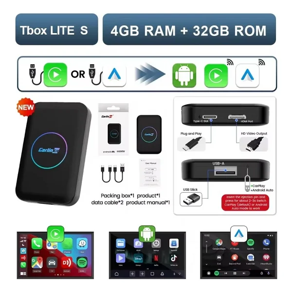 Carlinkit Tbox Lite S Kablosuz Carplay Smartbox - Görsel 3