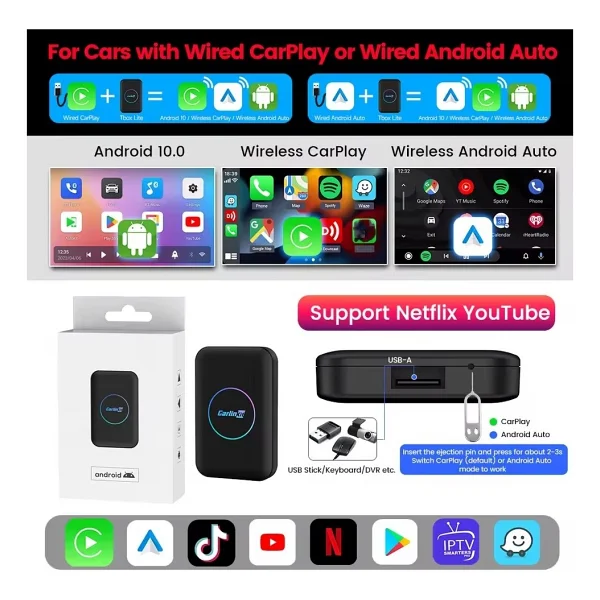 Carlinkit Tbox Lite S Kablosuz Carplay Smartbox - Görsel 5