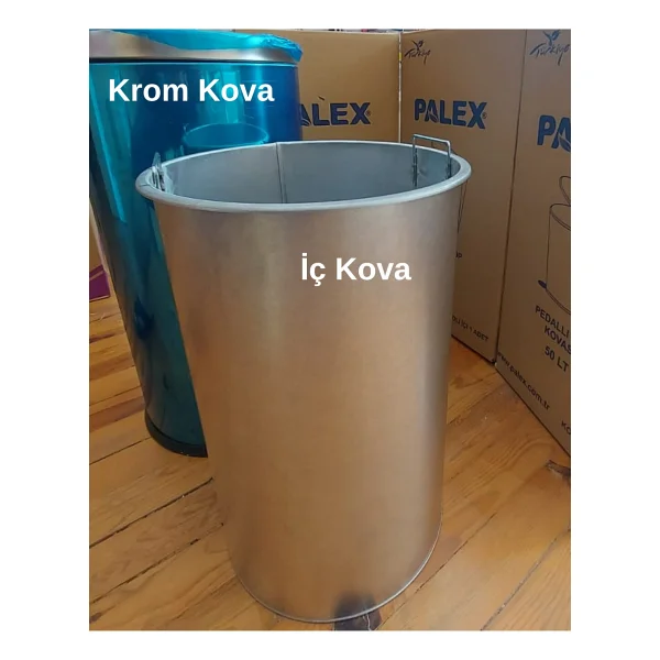 Palex Paslanmaz Krom 50 Lt Pedallı Çöp Kovası - Görsel 5