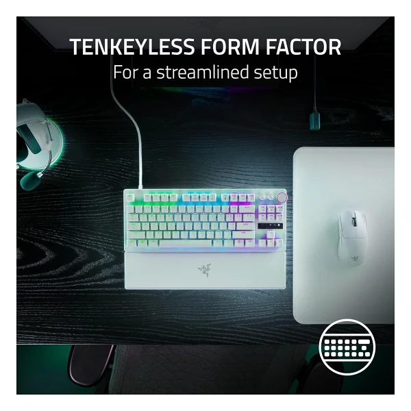 Razer Huntsman V3 Pro Beyaz RGB Tkl Analog Optical Switch Kablolu Oyuncu Klavyesi - Görsel 3