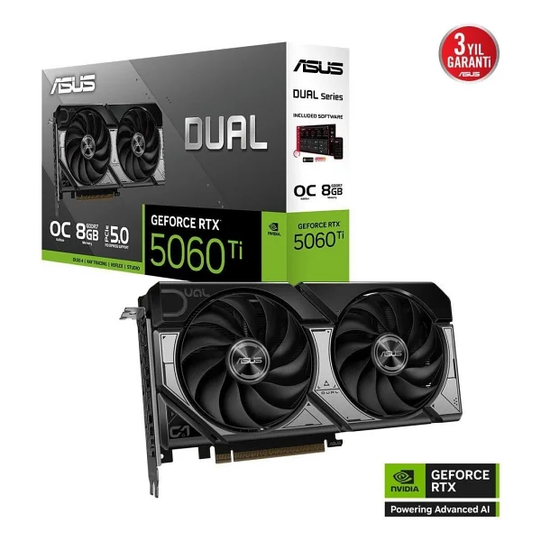 Asus RTX 5060 Tı Dual Oc Edition Dual-Rtx5060tı-O8g 128 Bit Gddr7 8 GB Ekran Kartı - Görsel 2