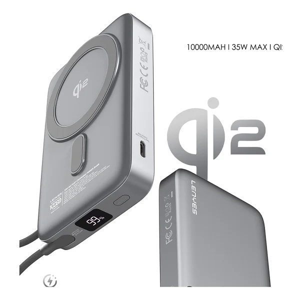 Lenyes PW1009D PD 10000 mAh Kablosuz Powerbank - Görsel 4
