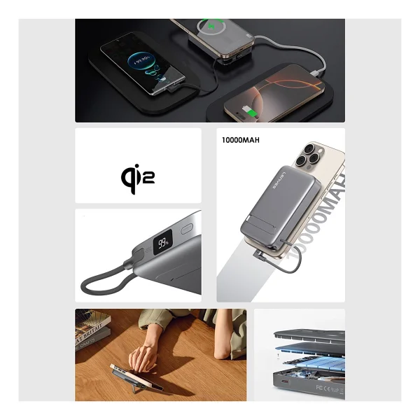 Lenyes PW1009D PD 10000 mAh Kablosuz Powerbank - Görsel 8