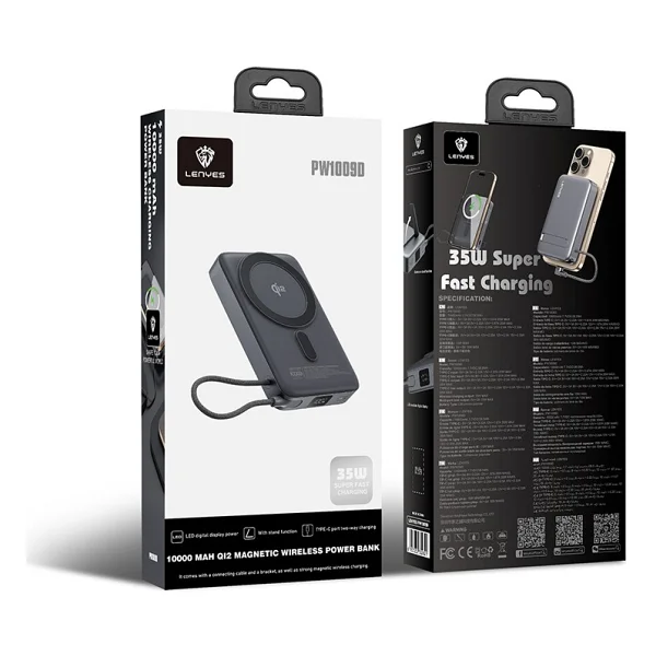 Lenyes PW1009D PD 10000 mAh Kablosuz Powerbank - Görsel 9