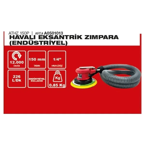 Attlas A0501013 150 Mm Eksantrik Havalı Zımpara Makinesi - Görsel 5