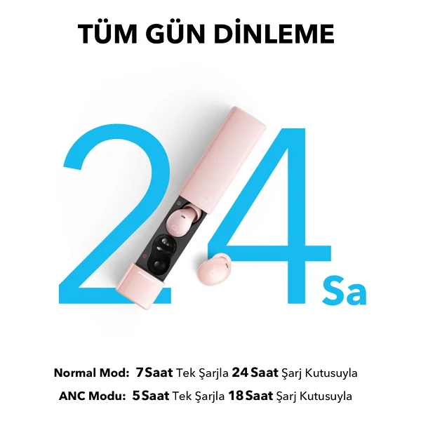 Anker Soundcore A30i ANC TWS Pembe Kulak İçi Bluetooth Kulaklık - Görsel 4