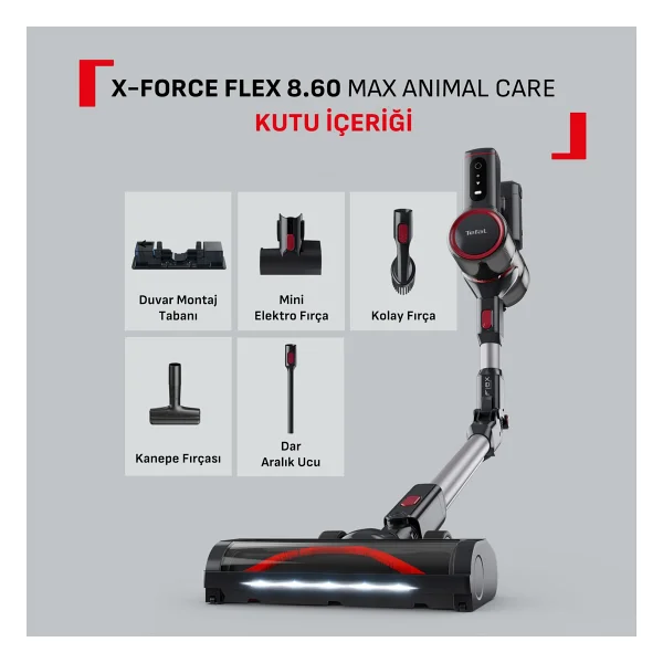 Tefal X-Force Flex 8.60 Max Animal Care Ty6t88tr Şarjlı Dikey Süpürge - Görsel 9