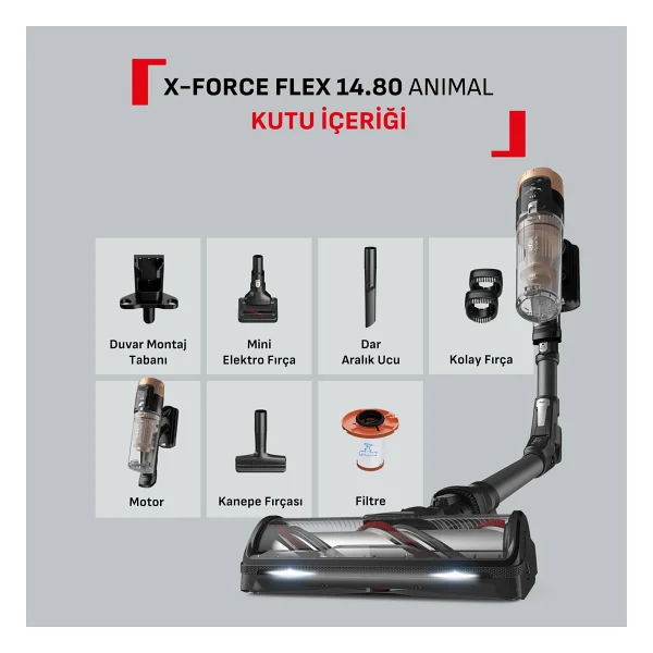 Tefal X-Force Flex 14.80 Animal Care Ty9b74wo Şarjlı Dikey Süpürge - Görsel 10