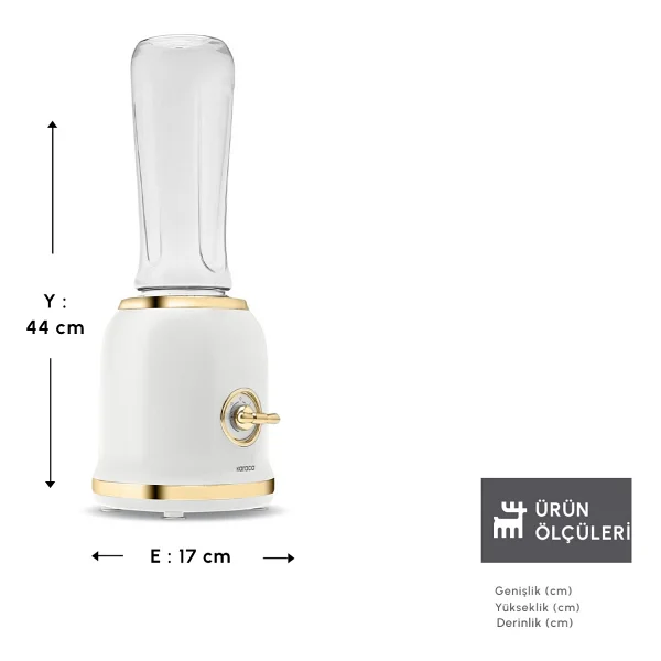 Karaca Retro Personal Kişisel Smoothie Blender Krem - Görsel 3
