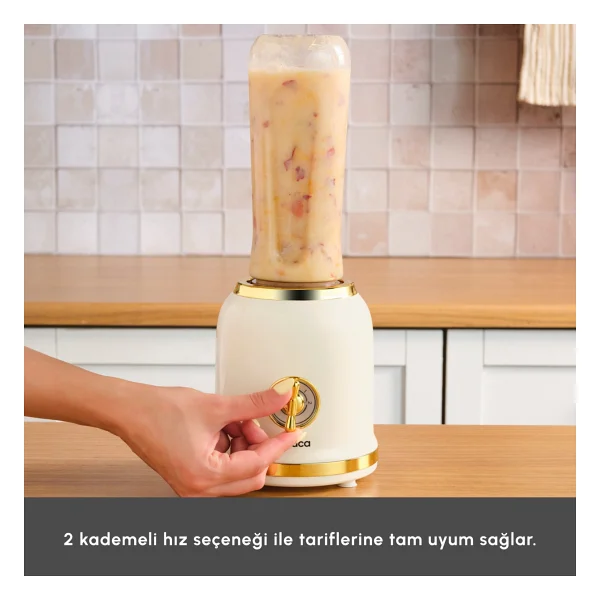 Karaca Retro Personal Kişisel Smoothie Blender Krem - Görsel 4