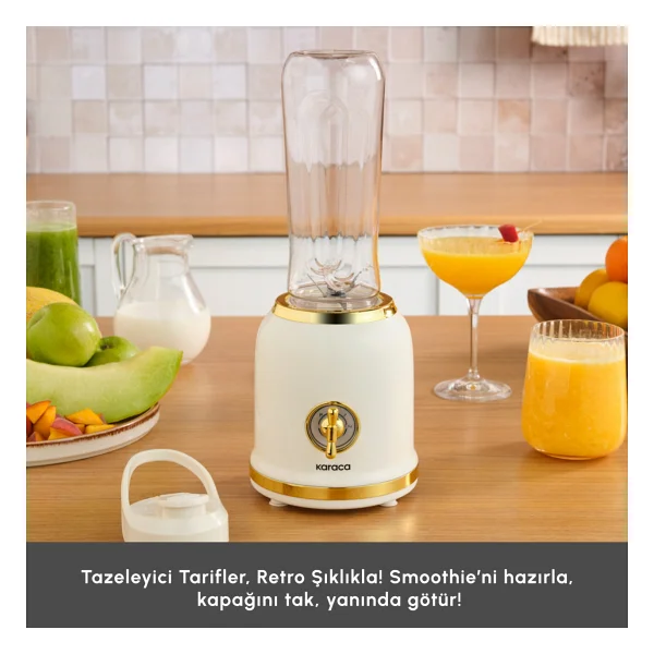Karaca Retro Personal Kişisel Smoothie Blender Krem - Görsel 6