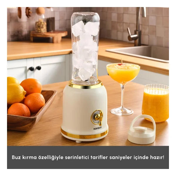 Karaca Retro Personal Kişisel Smoothie Blender Krem - Görsel 7