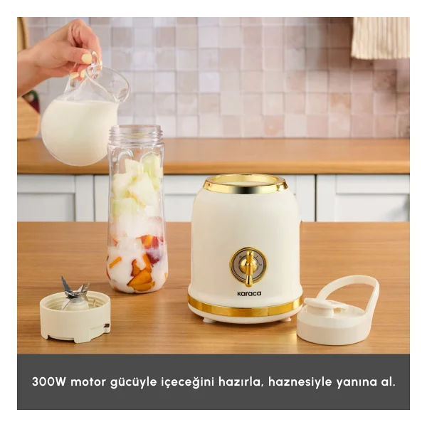 Karaca Retro Personal Kişisel Smoothie Blender Krem - Görsel 8