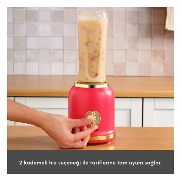 Karaca Retro Personal Kişisel Smoothie Blender Kırmızı - Görsel 4