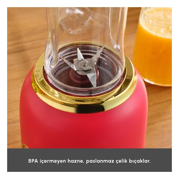 Karaca Retro Personal Kişisel Smoothie Blender Kırmızı - Görsel 6