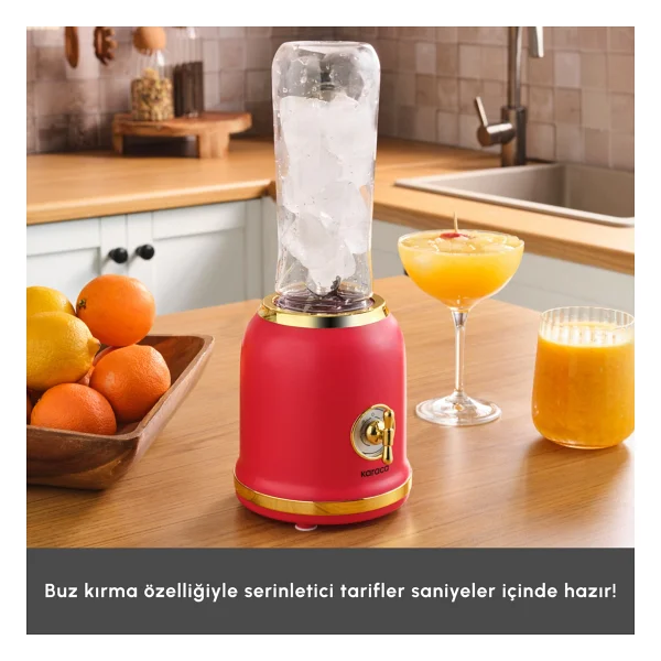Karaca Retro Personal Kişisel Smoothie Blender Kırmızı - Görsel 8