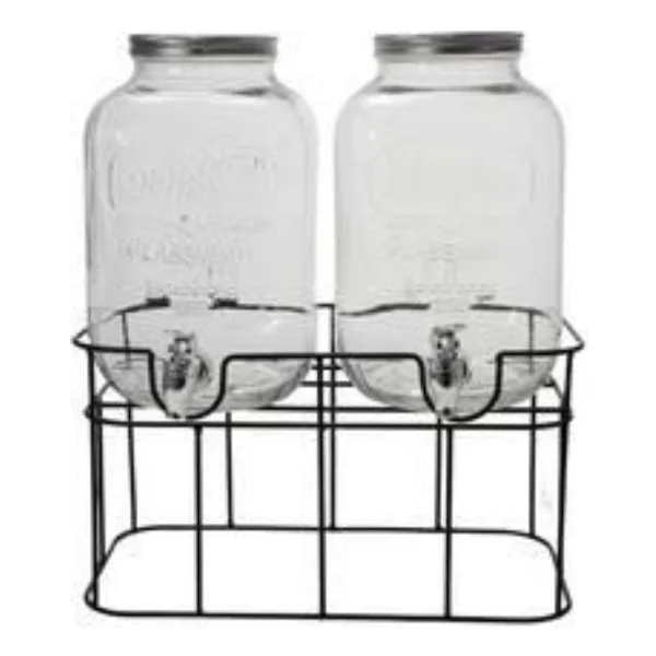 Cam Sebil, Şerbetlik, Yağdanlık Musluklu 5+5 Litre - Şeffaf - 10 Lt - Görsel 3