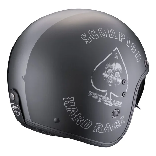 Scorpion Belfast Evo Spade Açık Motosiklet Kaskı Mat Siyah Gümüş - Görsel 3