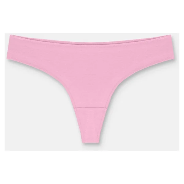 Suwen 3p Basic Yüksek Bel Koton Brazilian String - Ekru/Vizon/Pembe - Görsel 4