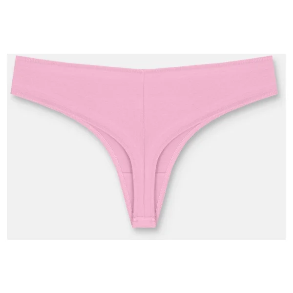 Suwen 3p Basic Yüksek Bel Koton Brazilian String - Ekru/Vizon/Pembe - Görsel 6