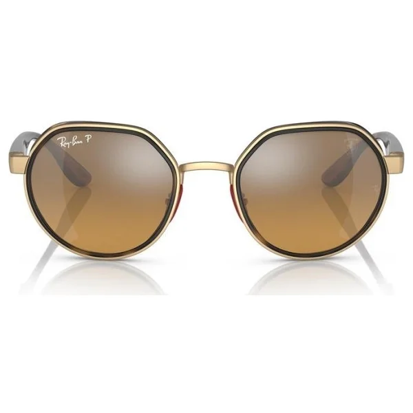 Ray-Ban Scuderia Ferrari 3703m F076a2 Gold-Brown Polarize Erkek Güneş Gözlüğü - Görsel 3