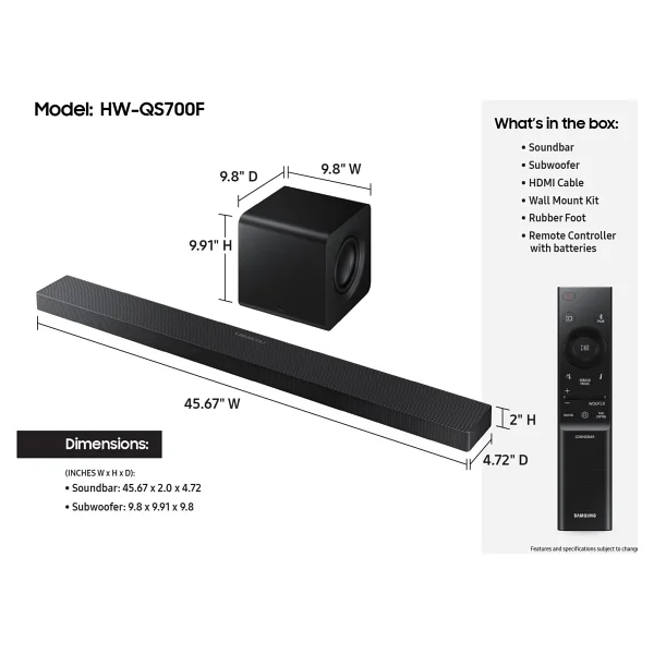 Samsung Hw-Qs700f 3.1.2 Kanal 345 W Soundbar - Görsel 4