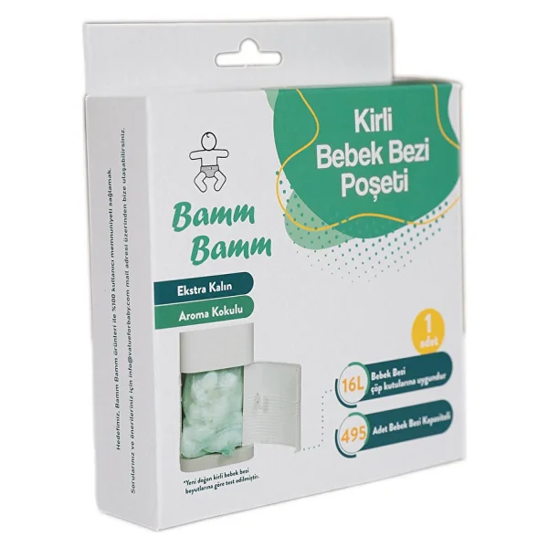 Bamm Bamm Korbell Uyumlu 495'li Kirli Bebek Bezi Çöp Poşeti - Görsel 2