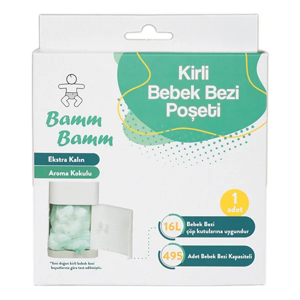 Bamm Bamm Korbell Uyumlu 495'li Kirli Bebek Bezi Çöp Poşeti - Görsel 3