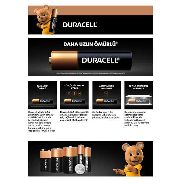 Duracell Lr03/Mn2400 30'lu Alkalin Aaa İnce Kalem Pil - Görsel 7