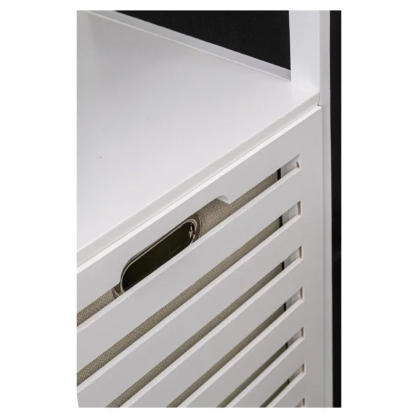 Digithome Bambu Beyaz Mat Lake Kirli Sepetli 2 Raflı Banyo Düzenleyici Çamaşır Sepeti Db-0020 - Görsel 7