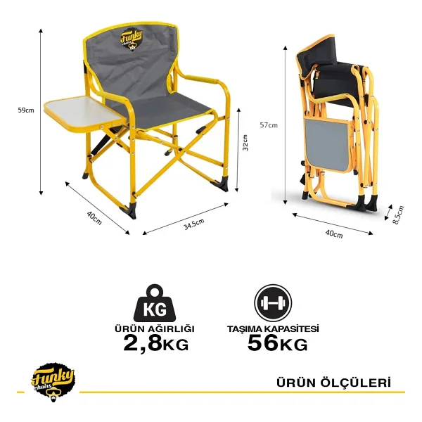 Funky Chairs Çocuk Lüks Katlanır Kamp Sandalyesi - Görsel 6