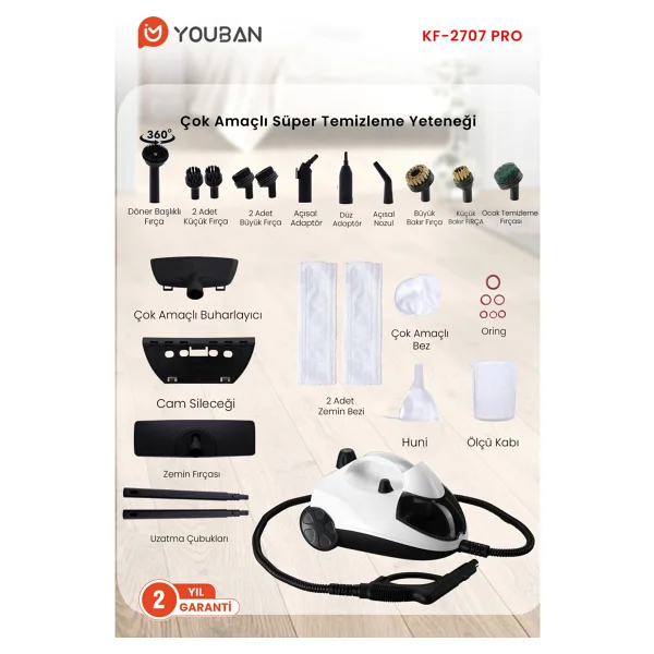 Youban Kf2707 Pro Buharlı Temizleyici - Görsel 2