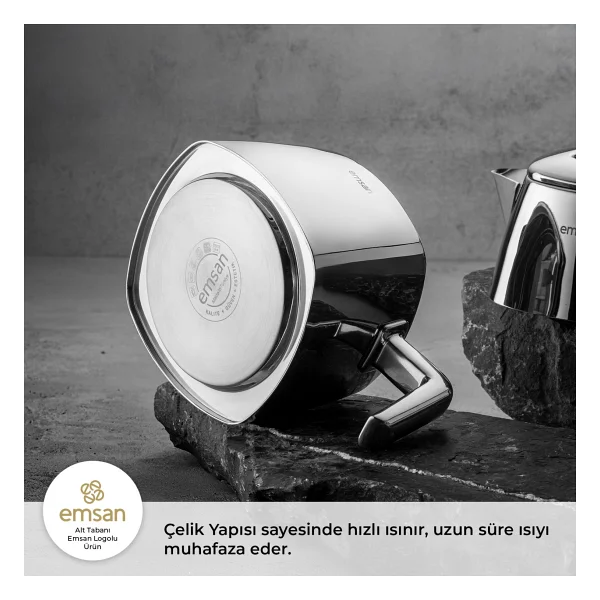 Emsan Tea Time Çelik Çaydanlık - Görsel 3