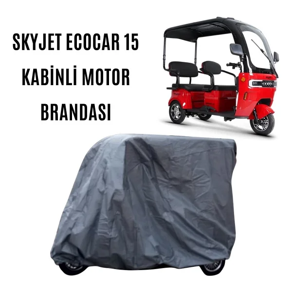 Skyjet Ecocar 15 3 Tekerlekli Kabinli Elektrikli Motosiklet Brandası - Görsel 4
