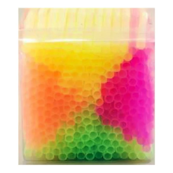 Dolphin Fosforlu Pipet - Körüklü - Turuncu Pembe Yeşil - 225 Adetlik Paket - Görsel 3