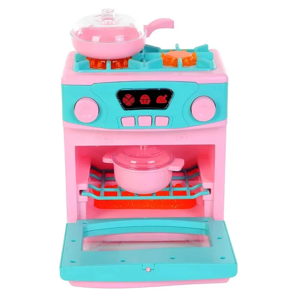 Oydaş Oyuncak Oydaş Pilli Ocaklı Fırın Set Kız Çocuklar İçin 3+ Yaş Pembe Renkli Eğlenceli Oyun Seti - Görsel 2