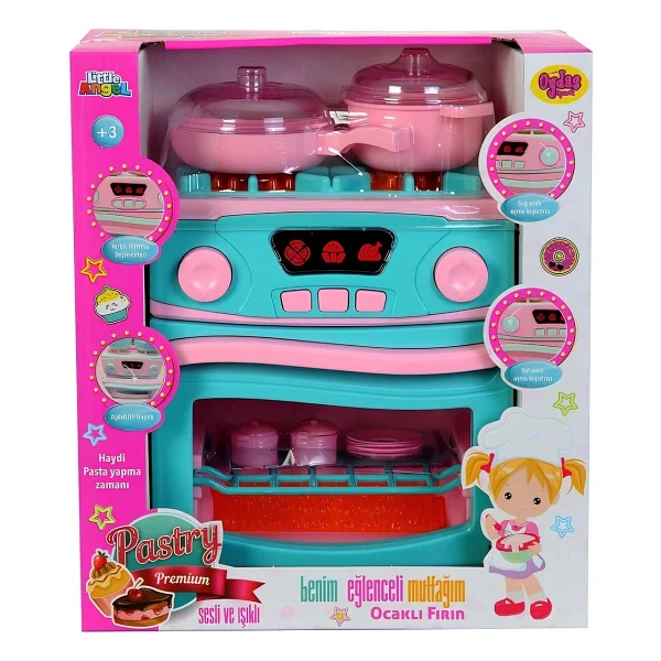 Oydaş Oyuncak Oydaş Pilli Ocaklı Fırın Set Kız Çocuklar İçin 3+ Yaş Pembe Renkli Eğlenceli Oyun Seti - Görsel 4