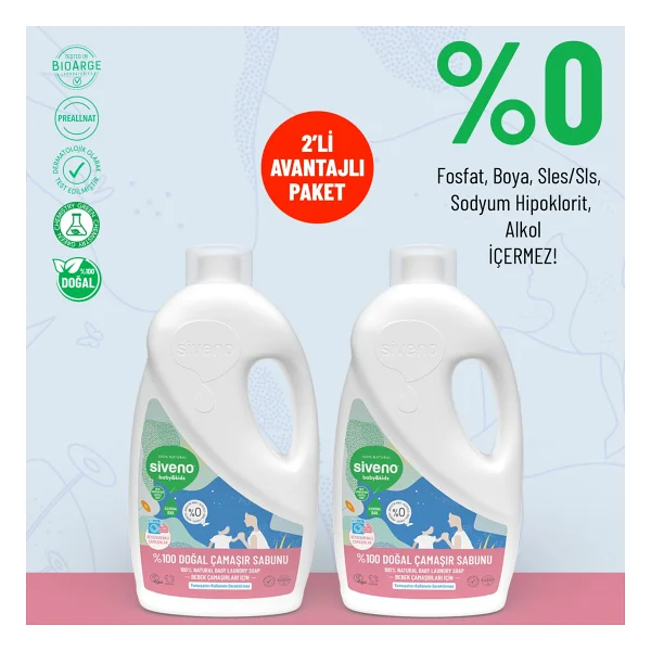 Siveno Baby Doğal Çamaşır Sabunu 1000 Ml 2 Adet - Görsel 3