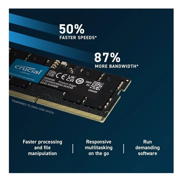Crucial 32 GB 4800 MHz Cl40 Ct32g48c40s5 DDR5 RAM - Görsel 2